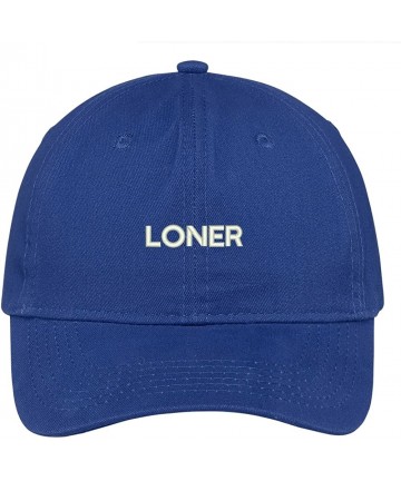 Baseball Caps Loner Embroidered Soft Low Profile Adjustable Cotton Cap - Royal - C912O9SQ66H $23.51