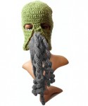 Skullies & Beanies Crochet Octopus Tentacle Beanie Hat Squid Cover Cap Knitted Beard Caps - Army Green With Grey - CJ189QDIU6...
