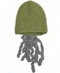 Skullies & Beanies Crochet Octopus Tentacle Beanie Hat Squid Cover Cap Knitted Beard Caps - Army Green With Grey - CJ189QDIU6...