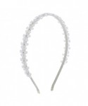Headbands White Shimmer Flower Crystal AB Rhinestone Headband - CT17XX0DYQ6 $14.11