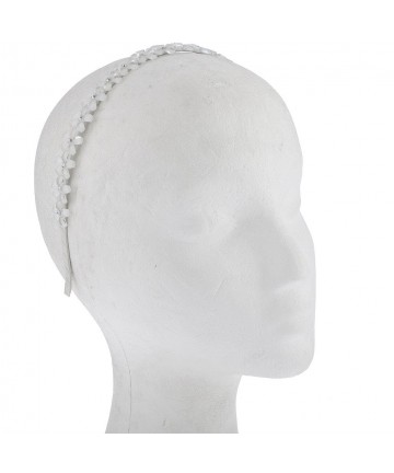 Headbands White Shimmer Flower Crystal AB Rhinestone Headband - CT17XX0DYQ6 $14.11