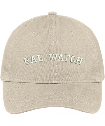 Baseball Caps Bae Watch Embroidered Brushed Cotton Dad Hat Cap - Stone - CR17YHGYR84 $24.35