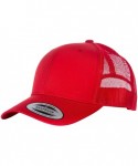 Baseball Caps Flexfit Retro Snapback Trucker Cap - Red/Red - CB12O7ZGK7U $14.82