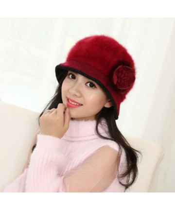 Berets Fashion Warm Winter WomenKnit Ski Crochet Slouch Hat Cap - Pink - CN12NFG58LK $13.99