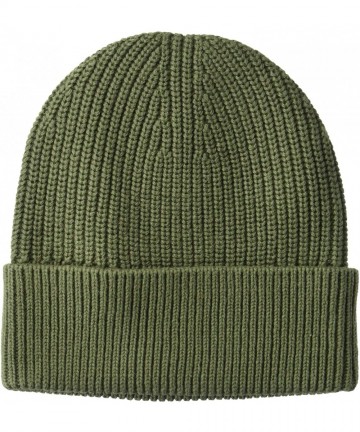 Skullies & Beanies Men's Soft Cotton Beanie - Solid Olive - CW18E2LUCMY $20.74