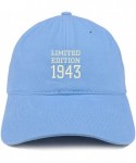 Baseball Caps Limited Edition 1943 Embroidered Birthday Gift Brushed Cotton Cap - Carolina Blue - C018CO63259 $24.22