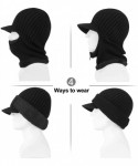 Balaclavas Winter Knitted Balaclava Beanie Hat Warm Cycling Ski Mask Universal Size - C-black - CP18ASC49EN $17.53