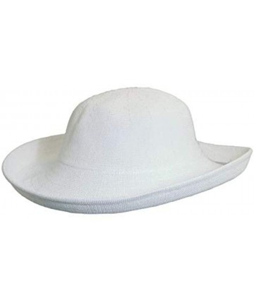 Sun Hats Women's Knitted Poly Straw Big Brim Hat - White - CN114CXJDAF $41.46