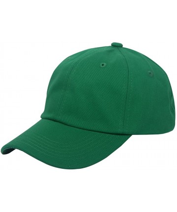 Baseball Caps Cotton Plain Baseball Cap Adjustable .Polo Style Low Profile(Unconstructed hat) - Green - C418C5XDN3G $14.54