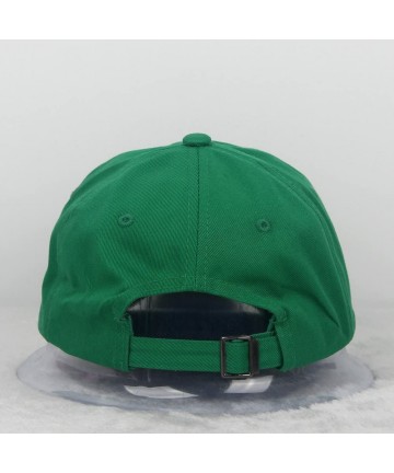 Baseball Caps Cotton Plain Baseball Cap Adjustable .Polo Style Low Profile(Unconstructed hat) - Green - C418C5XDN3G $14.54