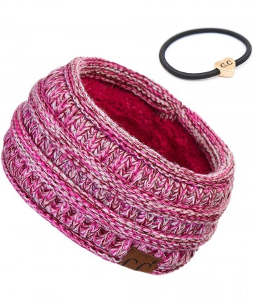 Headbands Stretch Ribbed Ear Warmer Head Band with Ponytail Holder (HW-21) (HW-817) (HW-826) - Hot Pink Mixed(1) - CZ18AEN39A...