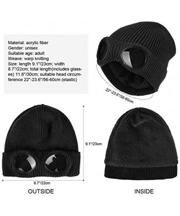 Skullies & Beanies Winter Hat with Windproof Glasses Beanie Hat Warmer Loop Scarves Snood Set for Men & Women - Grey-hat - CU...
