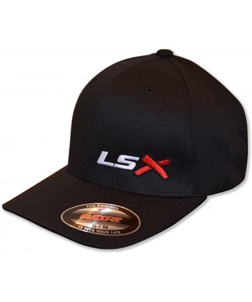 Baseball Caps LSX Hotrods&Musclecars Official Embroidered hat - Black Hat (White- Red Black) - CA18IXW3X2Z $29.49