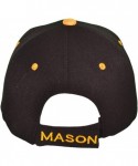 Baseball Caps Freemason Mason Symbol Adjustable 3D Embroidery Baseball Cap Hat - Black - CF12JLQTBDH $17.02