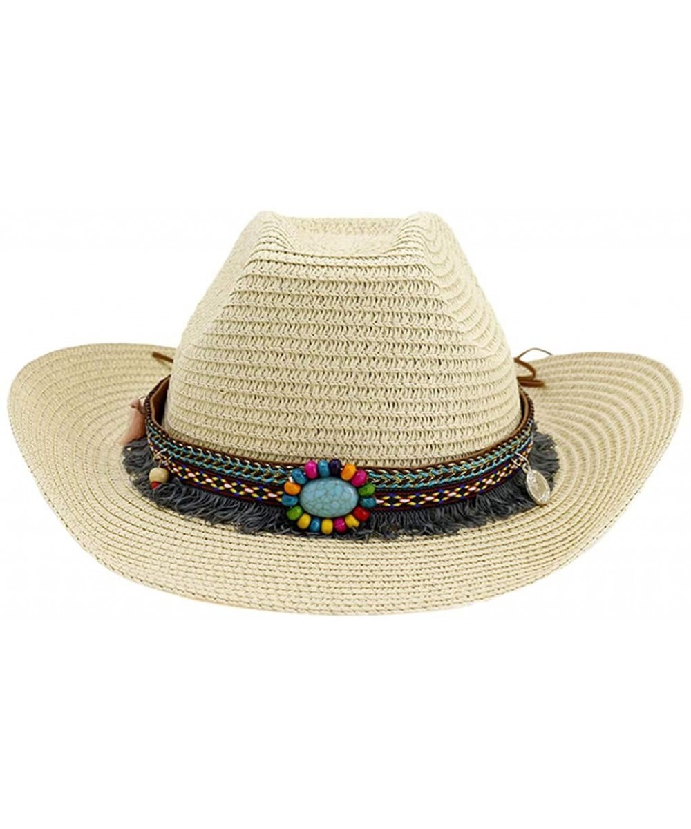 Sun Hats Unisex Sunshade Cap- Summer Outdoor Travel Western Cowboy Hat Casual Solid Mongolian Hat Grassland Visor - CT18W5O67...