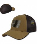 Baseball Caps Coyote USA US American Flag Tactical Operator Mesh Flex Baseball Fit Fitted Hat Cap - CD18GC7LI8X $24.31