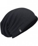 Skullies & Beanies Mens Slouchy Beanie Oversize Knit Skull Cap Long Baggy Hat - 305black - CP183NZM0CX $19.09