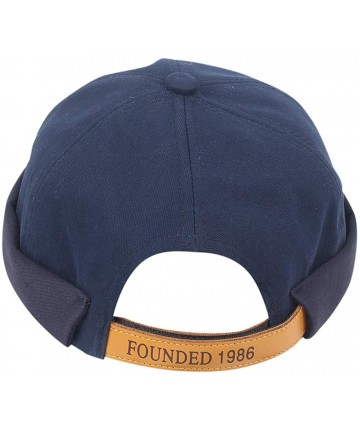 Baseball Caps Unisex Dome Melon Hat Casual Sailor Mechanic Brimless Solid Color Street Wild Elegant Young Master Hat - Navy -...
