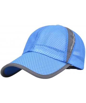 Bucket Hats Unisex Mesh Brim Tennis Cap Outside Sunscreen Quick Dry Adjustable Baseball Hat - A-dark Blue - C0182X3W5E0 $21.89