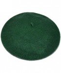 Berets Women French Wool Beret Hats - Solid Color Classic Beanie Winter Cap - Blackish Green - C412FK7995V $13.25