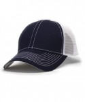 Baseball Caps Plain Two Tone Cotton Twill Mesh Adjustable Trucker Baseball Cap - Navy/Navy/White - CM18CX74KMH $16.65