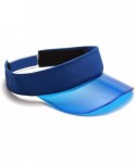 Skullies & Beanies Summer UV PVC Visor Sun Hat Outdoor Travel Clear Tennis Beach Hat Protection Snapback Cap - Blue - CV18S6L...