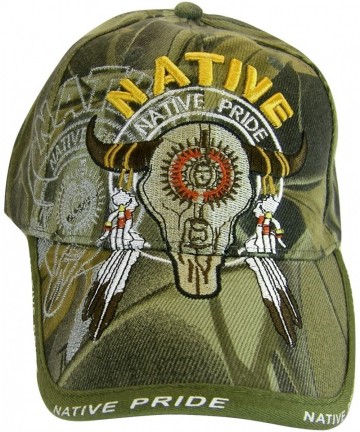 Baseball Caps Native Pride Bull Men's Adjustable Baseball Cap - Camouflage - CC17YG337L0 $18.36