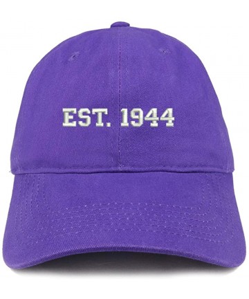 Baseball Caps EST 1944 Embroidered - 76th Birthday Gift Soft Cotton Baseball Cap - Purple - CM180NUT3MG $37.35