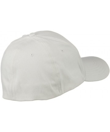 Baseball Caps Structured Brushed Twill Flexible Big Size Cap - White - CS118E50ACH $15.85