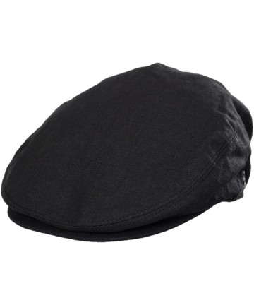 Newsboy Caps Linen and Cotton Ivy Cap - Black - CZ18GO99ILU $50.47