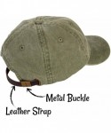 Baseball Caps Phi Mu (N) Baseball Hat Cap Cursive Name Font Adjustable Leather Strap - Cactus - CI18SDG4IHU $28.04