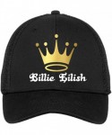 Baseball Caps Billie Eilish Crown Custom Logo Snapback Hat Black Mesh - CZ18S9GHANW $23.38