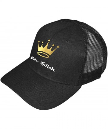 Baseball Caps Billie Eilish Crown Custom Logo Snapback Hat Black Mesh - CZ18S9GHANW $23.38