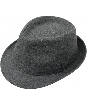 Fedoras Men Women's Classic Wool Blend Structured Fedora Hat - C.grey - CT180CQ8GIA $19.08