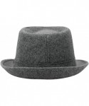 Fedoras Men Women's Classic Wool Blend Structured Fedora Hat - C.grey - CT180CQ8GIA $19.08