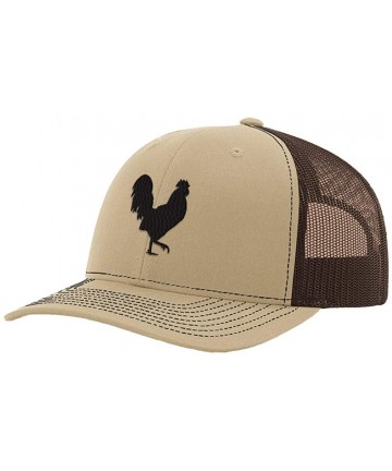 Baseball Caps Custom Baseball Cap Rooster Shadow Cock Silhouette Embroidery Polyester Mesh - Khaki Coffee Design Only - CM18S...