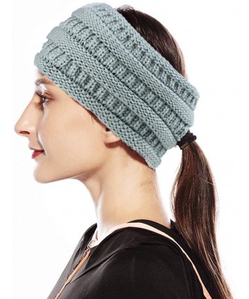 Cold Weather Headbands Womens Winter Warm Beanie Headband Soft Stretch Skiing Cable Knit Cap Ear Warmer Headbands - 13-pomyta...