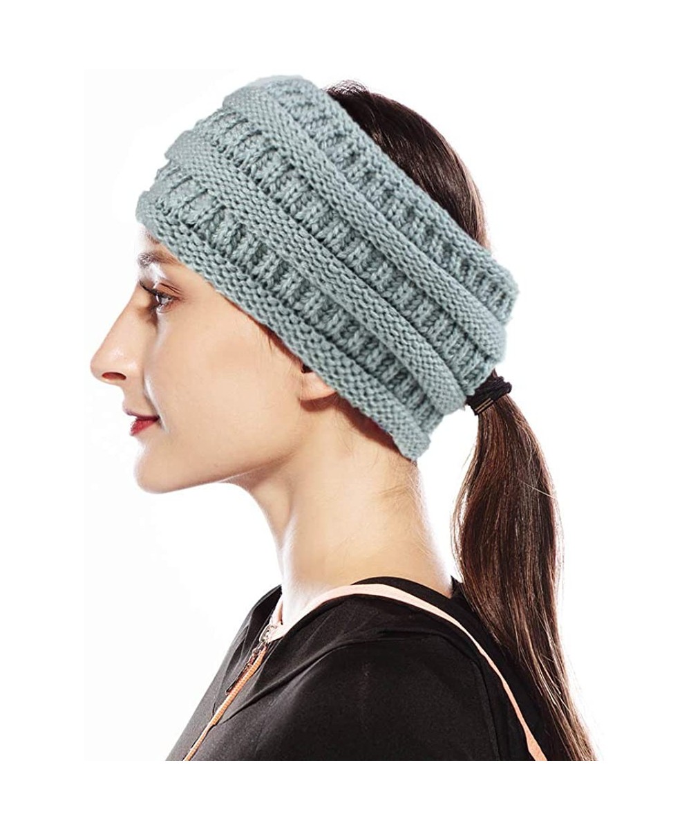 Cold Weather Headbands Womens Winter Warm Beanie Headband Soft Stretch Skiing Cable Knit Cap Ear Warmer Headbands - 13-pomyta...