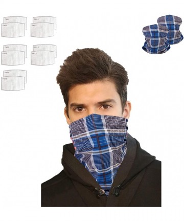 Balaclavas 12PCS Neck Gaiters with Filters- Bandana Face Mask Scarf Face Cover for Women Men - Blue - CP199DZ4XG3 $35.33