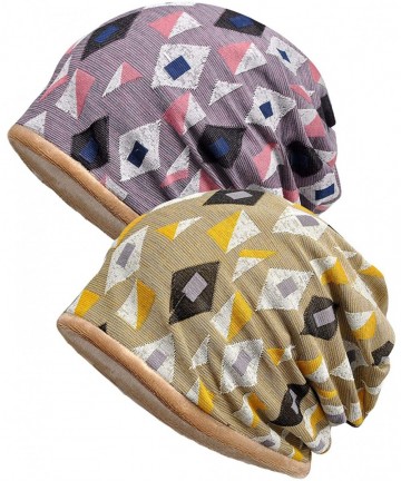 Skullies & Beanies Women's Baggy Slouchy Beanie Chemo Hat Cap Scarf - 2 Pack-velvet-b - CQ18L706N0S $20.71