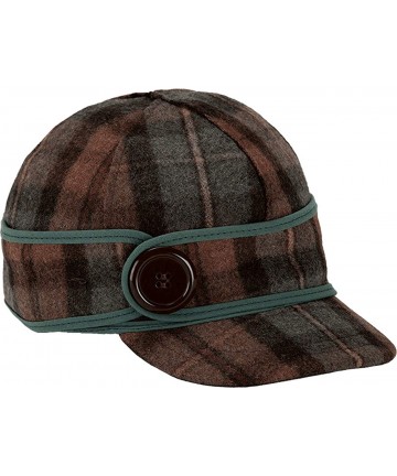 Newsboy Caps Button Up Cap - Decorative Wool Hat with Earflap - Partridge Plaid - CO12BIYTZ13 $83.53