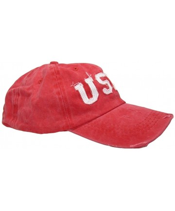 Baseball Caps Ball Cap - New Hat Red Washed USMC US Marine Corps Embroidered Cap Licensed USMC - CE11IVY6VC5 $18.15