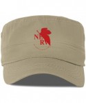 Newsboy Caps Grunged NERV Cotton Newsboy Military Flat Top Cap- Unisex Adjustable Army Washed Cadet Cap - Natural - C118XEH4Q...