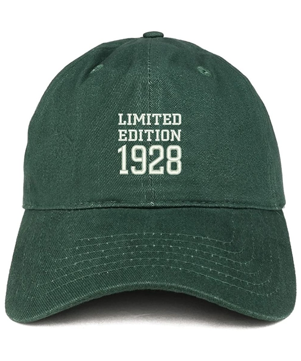 Baseball Caps Limited Edition 1928 Embroidered Birthday Gift Brushed Cotton Cap - Hunter - CY18CO9E34E $24.83