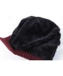 Skullies & Beanies Men's Winter Warm Thick Knit Beanie Hat with Visor - B-red - C718AHGMRGE $15.01