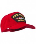 Baseball Caps WWII Korean Veteran Patched Cotton Twill Cap - Red - C611QLM8C9J $26.12