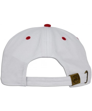 Baseball Caps Dad Hat Pigment Dyed Two Tone Plain Cotton Polo Style Retro Curved Baseball Cap 1200 - White / Red - CS18E2TY6R...
