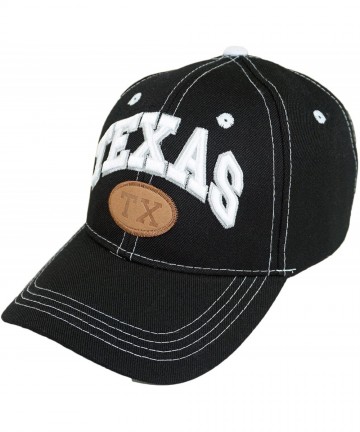 Baseball Caps Texas State Embroidery Hat Adjustable Texas Independent Lone Star Baseball Cap - Black - C918D5KY5EK $15.95