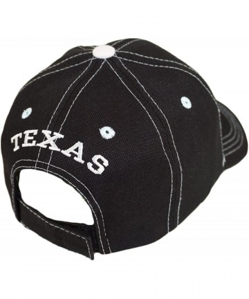 Baseball Caps Texas State Embroidery Hat Adjustable Texas Independent Lone Star Baseball Cap - Black - C918D5KY5EK $15.95
