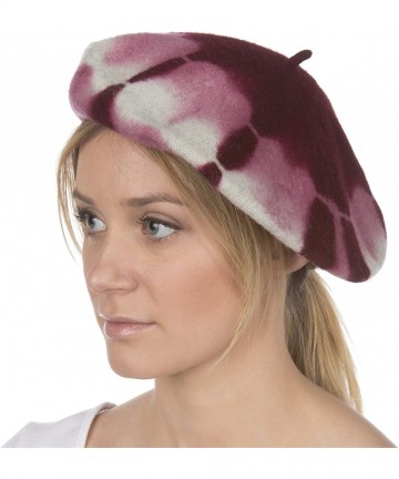 Berets Willow Wool Slouch Beret - Burgundy - CE11MCFLM5P $22.75